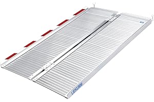 LIEKUMM Rampe de seuil de 120 cm Peut contenir jusqu'à 300 kg pour Fauteuil Roulant pour la Maison Les marches, Les escaliers, Les handicaps, Les Portes, Les fauteuils roulants