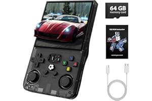 Retro Handheld Game Console R36MAX, Retro Gaming Console with 4.0-in IPS HD Screen, Video Game Consoles with 4000mAh Battery and 30+ Mainstream Emulators,Schwarz