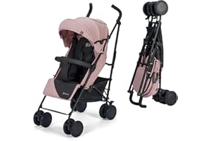 Kinderkraft Silla de Paseo SIESTA, Carrito paraguas, Posición tumbada, Plegable, hasta 22 kg, Rosa
