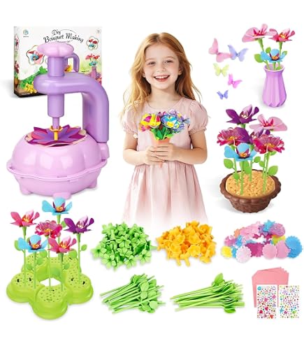 Activité Manuelle Enfant, Kit Création Bouquet de Fleurs DIY, Jouet de