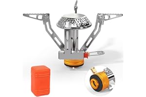 Awroutdoor Réchaud à gaz de camping 3000 W - Avec allumage piézoélectrique - Coupe-vent - Petit et portable - Pliable - Brûleur à gaz - Pour extérieur, pique-nique, trekking, randonnée