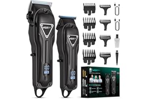 Vgrpro Haarschneidemaschine, Schnurlose Haarschneider Herren und Trimmer Herren Set, Haarschneide set mit langer Akkulaufzeit, elektrischer Haartrimmer für die Familie,Barbier, Friseur（Black)
