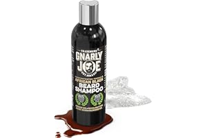 TRADEMARK GNARLY JOE EST.MMXVII Gnarly Joe Beard Shampoo for Men - 250ml Natural Face Wash with African Black Soap, Argan Oil & Shea Butter - Beard Dandruff Shampoo Care - Vegan Beard Soap & Beard Wash for Men - UK Made