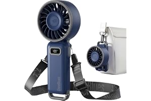 Diveblues Turbo Portable Handheld Fan, 100 Speed Stepless High Speed Hand Held Fan, 12H Cooling Rechargeable Mini Fan, 180° F