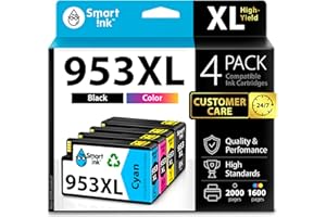 ‎SMART INK Smart Ink Kompatybilne wkład atramentowy jako zamiennik do HP 953XL 953 XL (czteropak) z Zaawansowaną Technologią Chipu do użytku z Officejet Pro 7720 7730 7740 8210 8218 8710 8715 8718 8720 8725 8728