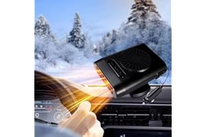 Pipihome Chauffage Voiture Allume Cigare 12V 200W, Chauffage d'Appoint Camping Car, Chauffage Soufflant 2 en 1 pour Voiture, Pare Brise Défroster Rapide 360° pour Voiture et Camping-Car
