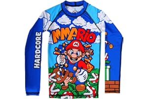 Hardcore Training Kids Rash Guard Kompressionshemd Kinder Unisex Lange Ärmel Kampfsport BJJ Fitness Boxen No Gi Kindersportbekleidung