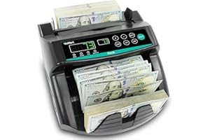 KOLIBRI Rook Money Counter with UV/MG/IR Counterfeit Detection – Count, Add & Batch Modes, 1,400 Notes per Minute Fast Bill Counter - US Dollar Cash Counter with Dual LED Display (1-Year USA Warranty)