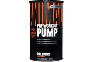 ‎ANIMAL Universal Nutrition ANIMAL PUMP – Pre Workout mit Kreatin, L-Arginine, Beta Alanin, Taurin, Glutamin & Koffein für maximalen Pump, Energie & Versorgung mit Aminosäuren beim Training, 30 Einheiten