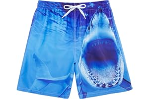 Freshhoodies Slips de Bain Garçon Maillot de Bain Imprimé 3D Short de Plage Short de Surf avec Poches, 5-14 Ans