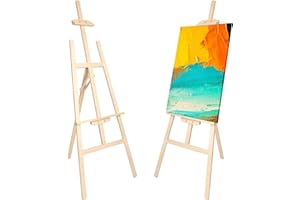 Vebetter Cavalletto Pittura, 150CM Cavalletto Pittura Legno, Cavalletto Per Dipingere, Cavalletto Regolabile/Portatile, Cavalletto Per Dipingere Bambini Professionale, Cavalletto Pittura Grande.