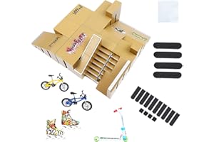 IOUGDSEC Zestaw do skateparku, części rampy na palec, deskorolkę, park, rekwizyty treningowe z 4 deskami na palce, 2 palce, 1 para łyżworolek i 1 hulajnogi