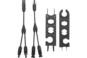 BLZLDD Solarkabel Y Verteiler 1 Paar, mc4 y Stecker Solarpanel Y-Zweig Parallel Photovoltaik Anschluss für parallele Photovoltaik-Verbindung(2 in 1 Out) mit 1 Paar Orange Solar Schraubenschlüssel