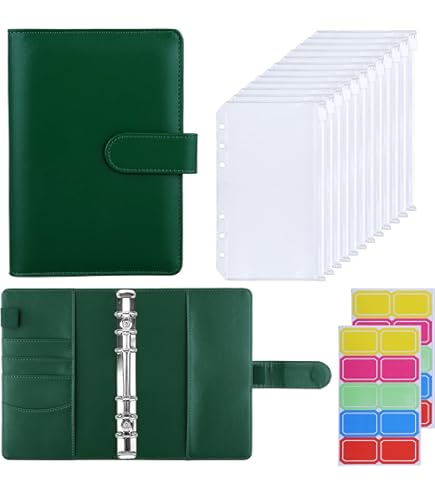 A5 Notizbuch Fotokartenbinder Transparent - Organizer Mit 6 Ringen & Gummiband