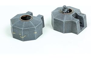 Ringstand Tobruk Bunkerset (2 delar) – 3D-tryckt bunker för 28 mm & 20 mm miniatyrer