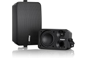 Inwa Altavoz Bluetooth Exteriores, 400W Altavoces Activos Pasivos Pared, Sistema de Sonido Estéreo Inalámbrico Impermeable para Interior Exterior con Entrada Aux (Par, MZ622, Control Remoto, RMS 40W)