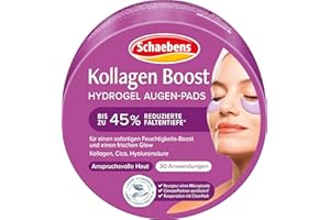 Schaebens Kollagen Boost Hydrogel Augen-Pads, 60 Stück für 30 Anwendungen, für einen sofortigen Feuchtigkeits-Boost und einen frischen Glow mit Kollagen, Cica und Hyaluronsäure