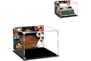 SWDZ Vetrina per macchina da scrittura Lego Ideas, vetrina in acrilico antipolvere, per Lego 21327 (non inclusa), dimensioni: 35 x 30 x 20 cm