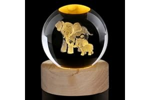 AWARDSEN Elephant Crystal Ball Elephant Crystal Gifts for Women Glass Animals Ornaments Paperweights Elephant Ornament Elephant Gifts for Women