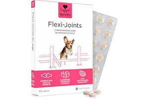 VetVits Flexi-Joints For Dogs | Supports your Dog's Joint Health | Blend of Glucosamine and Chondroitin | With Vitamins C & E | Delicious Beef Flavour (120 Tablets)