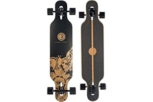 JUCKER HAWAII Longboard Skateboards - Freeride Cruiser Boards costruzione in fibra di vetro di bambù - per Principianti e Professionisti