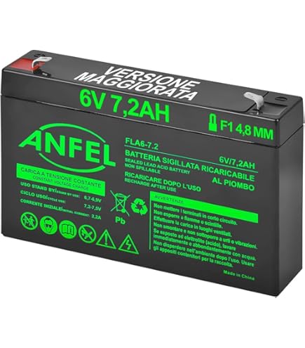 Batteria Ricaricabile Al Piombo 6V 7Ah - Per UPS, Giochi Peg Perego, Lampade Emergenza - Foto 6
