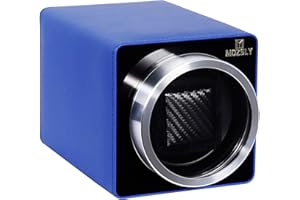 MOZSLY Remontoir pour Montres automatiques avec Moteur Silencieux 12 Réglage du Mode de Rotation Cuir Noir