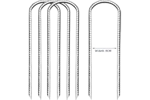 CUNQN Bodenanker Erdanker Verzinkt Zeltnägel Garten Heringe Trampolin Erdnägel Gartenpfähle Pflocke Stakes Landschaft Heftklammern Schaukel Große Breite 4Stück 30CM