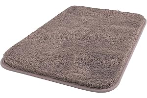 Carvapet Alfombra de Baño Alfombra Ducha Antideslizante Suave Felpa Microfibra Alfombras y Moquetas Alfombrilla para Baño (Café Ligero, 40x60cm)