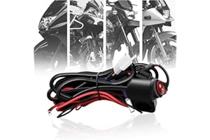 TECTICO universel Kit relais commutateur faisceau câbles LED avec 3 modes d'éclairage 2 connexions LED pour moto Lumières de conduite, lampes de travail auxiliaires, 1 pièce