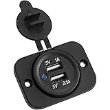 SYCEES Dual USB Auto Steckdose, 12V-24V Zigarettenanzünder Ladegerät Adapter, 5V 3.1A Auto Ladegerät, RV Zigarette leichter U