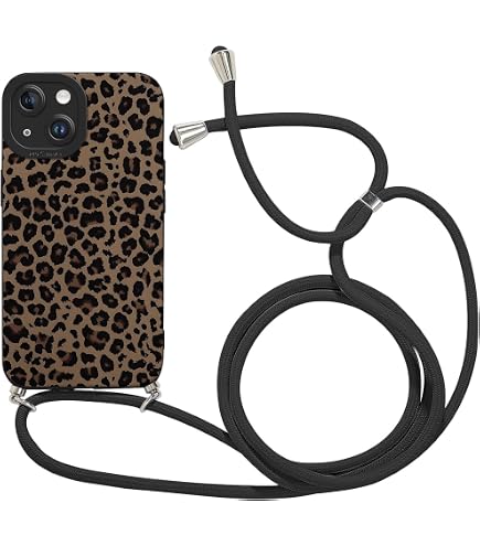 Cover Per IPhone 15 Con Cordino - Custodia In Silicone Con Motivo Leopardo, Tracolla Da Collo, Antiurto, Sottile Per Ragazza