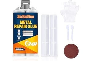 FusionFirm Metallreparaturkleber, 80g Flüssigmetall Hitzebeständig, Zweikomponentenkleber Metall auf Metall, Kunststoffe, Edelstahl, DIY-Kunsthandwerk, Aluminiumlegierung, Metallrohr (80g)