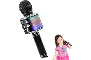 HALOVIE Kids Microphone Bluetooth Wireless Microphone Handheld Speaker Karaoke Equipment for Home KTV Player Party Singing Birthday Christmas Gifts for Girl Boy