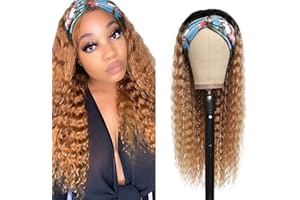 CREUOST Parrucca Donna Capelli Veri Umani HeadBand Wig Deep Wave Human Hair Wig #30 Brown Parrucche Capelli Veri Umani Donna 150% Density Umani Brasiliani Vergini For Women 18 Pollice