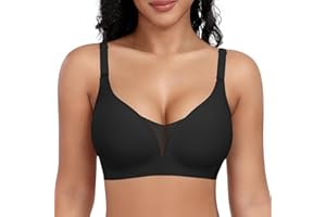 Dasfsagh Reggiseno Senza Ferretto Pizzo Donna Cuciture Comodo Reggiseno Scollo a V Bustino con Imbottitura Comfy Bralette Seamless Cinghie Regolabili Base Top Corsetto Regalo delle Signore