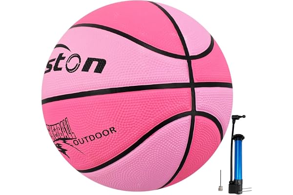 Senston Ballon de Basket Taille 5 et Pompe, Basketball de Rue Intérieur/Extérieur