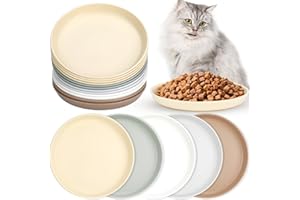 Aevcvok 12 Pezzi Ciotole per Gatti, Ciotola Gatto Colorate, Rotondo Ciotola per Gatti, Ciotole Gatti Larghe per Alleviare l'affaticamento Dei Baffi, Ciotole Piatte per Gatto e Cuccioli