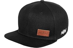 Nebelkind Snapback-Cap-Herren Damen Classy Suede Schwarz, Einheitsgröße OneSize, Größenverstellbar, Unisex, hochwertige Basecap trendig, Streetwear Style, Baseball-Kappe mit geradem Schirm, Retro