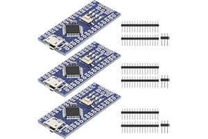 QIQIAZI Nano Module avec puce CH340, Nano carte de développement CH340 5V 16M carte microcontrôleur avec micro USB, compatible avec Arduino IDE(3PCS)
