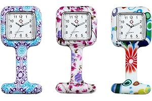 Avaner Orologio da Infermiere in Silicone,Orologio con Spilla,Orologio da Tasca Donna Uomo,Regalo Infermiera,MultiColori