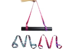JUGCUT 2Pcs Adjustable Yoga Mat Carrying Strap, Multicolor Yoga Mat Strap Carry, Multi-Purpose Non-Slip Yoga Mat Carrier Elastic Belt Holder Fitness Exercise Straps for All Mat Sizes