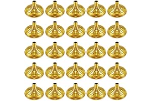 Bordhap 25Pcs Gold Mini Hand Held Flag Stand Base Table Flag Base Bar Restaurant Conferences Desktop Display Decoration