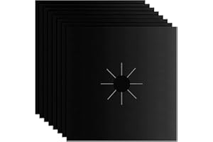 CHUERTECH Protection Plaque Cuisson Gaz, 8 Pcs Réutilisable Protection Cuisinière à Brûleurs Gaz, Plaque Cuisson à Gaz Protection d'Écran De Couverture Utilisé Pour Divers De Cuisinières à Gaz (27x27cm)