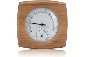 HERCHR Dampfsauna-Thermometer, 2 in 1 Indoor-Holz-Sauna-Hygrothermograph-Thermometer-Wandthermometer Saunazubehör für Hotel-Saunaraum