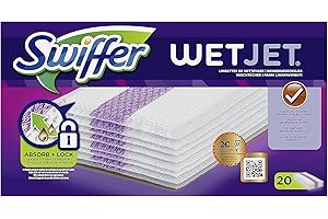Swiffer WetJet Balai Spray Recharges 20 Lingettes Pour Tous Types De Sols