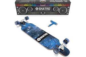Skatro Drop Through Longboard Skateboard Freeride - Includes T-Tool