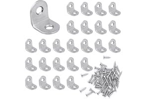 JXPXJMY 25 Pezzi Connettore angolare in acciaio inox, 90° a L Staffa in acciaio inox con 50 viti, per Prodotti in legno