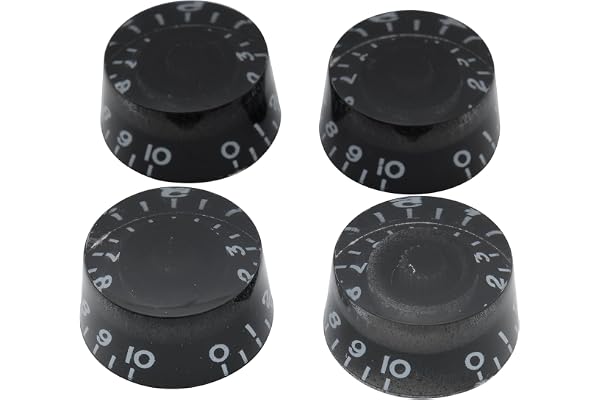 Musiclily Métrique 6mm Boutons Speed Knobs pour Guitare électrique type Les Paul, Noir (4 Pièces)