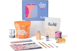 Sculpd, Kit per creare candele con argilla autoindurente, per principianti e adulti, con cera di soia ecologica, oli profumati, vernice, utensili e istruzioni (lingua italiana non garantita)